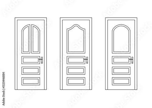 close door with white background