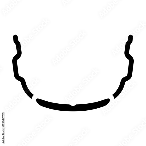 lip and cheek bumper orthodontist glyph icon vector illustration
