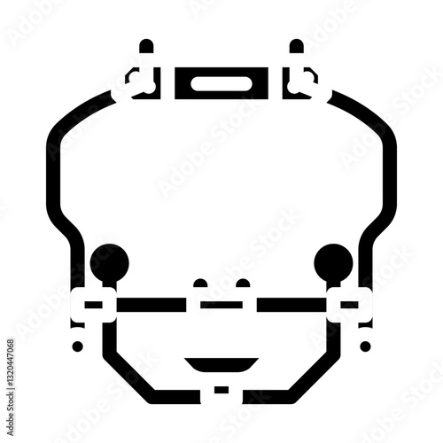 orthodontic headgear orthodontist glyph icon vector illustration