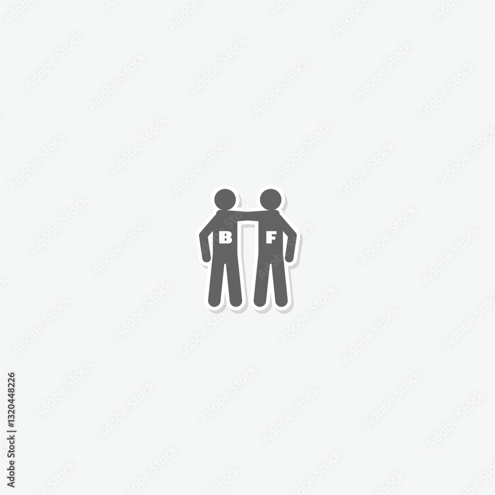 Best friends icon sticker isolated on gray background Best friends icon sticker isolated on gray background