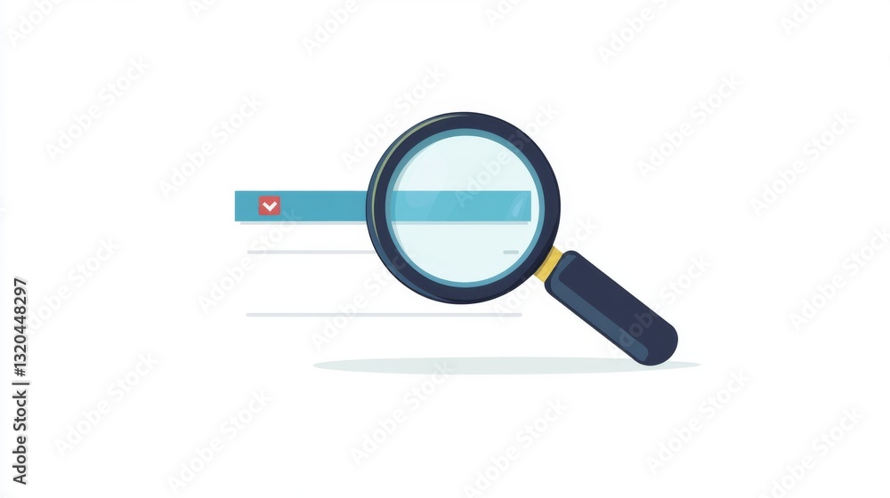Search bar with magnifying glass icon for online research concept Search bar with magnifying glass icon for online research concept