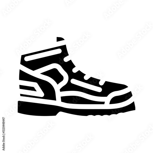 backpacking boots footwear tourism glyph icon vector illustration