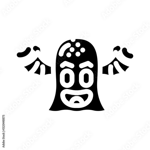 wings cute monster glyph icon vector illustration