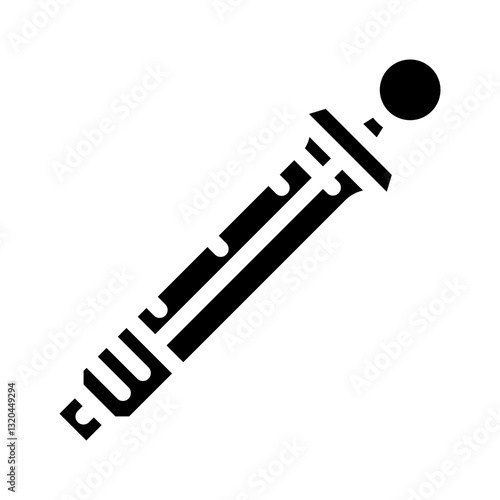 syringe for cardiac injection cardiology glyph icon vector illustration
