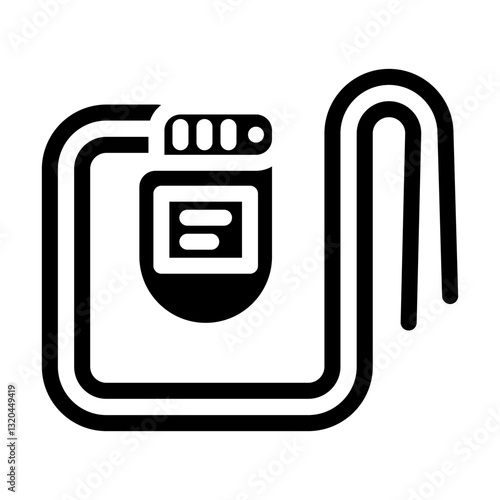 implantable cardioverter defibrillator glyph icon vector illustration