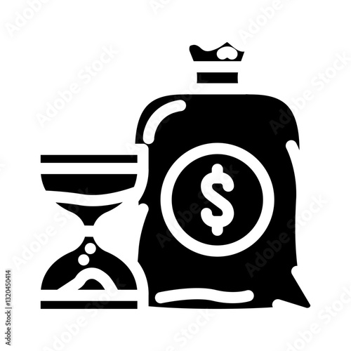 loan repayment budget planning glyph icon vector illustration