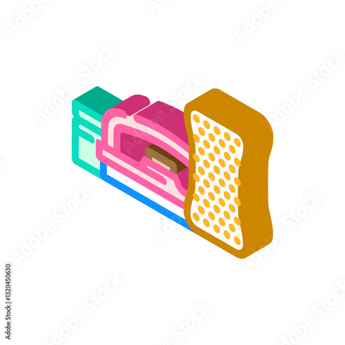 waxing kit snowboard isometric icon vector illustration