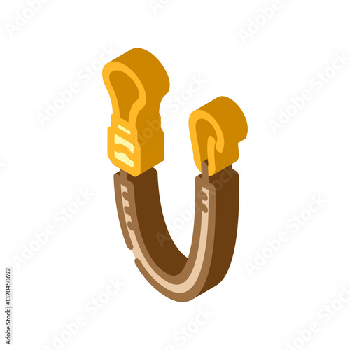 leash snowboard isometric icon vector illustration