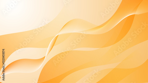Abstract cream and soft orange background with flowing wave lines vector illustration
