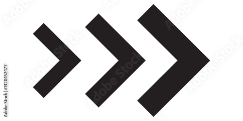 Black chevron Arrow moving dynamic symbols. Road lines arrow zigzag chevron speeds flat style. EPS 10.