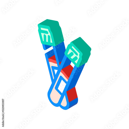blood test vials cardiology isometric icon vector illustration