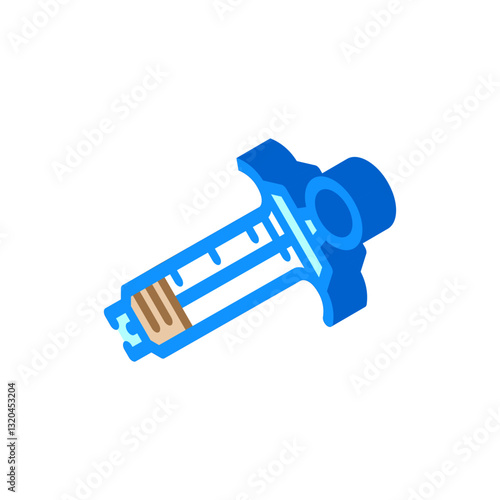 syringe for cardiac injection cardiology isometric icon vector illustration
