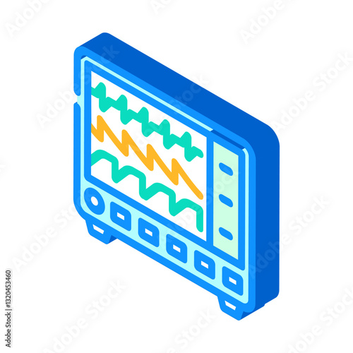 heart rate monitor cardiology isometric icon vector illustration