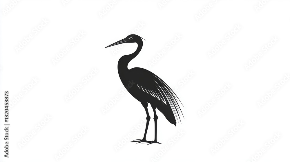 Fototapeta premium Elegant bird silhouette art - minimalist design for nature themes