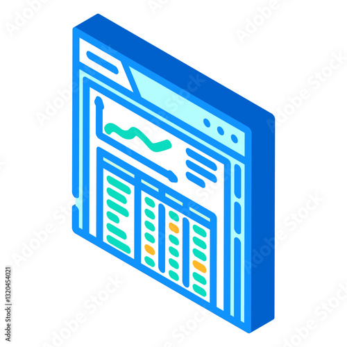 spreadsheet budgeting budget planning isometric icon vector illustration