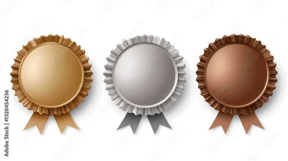 Gold, silver, and bronze award medals for competitions and achievements Gold, silver, and bronze award medals for competitions and achievements