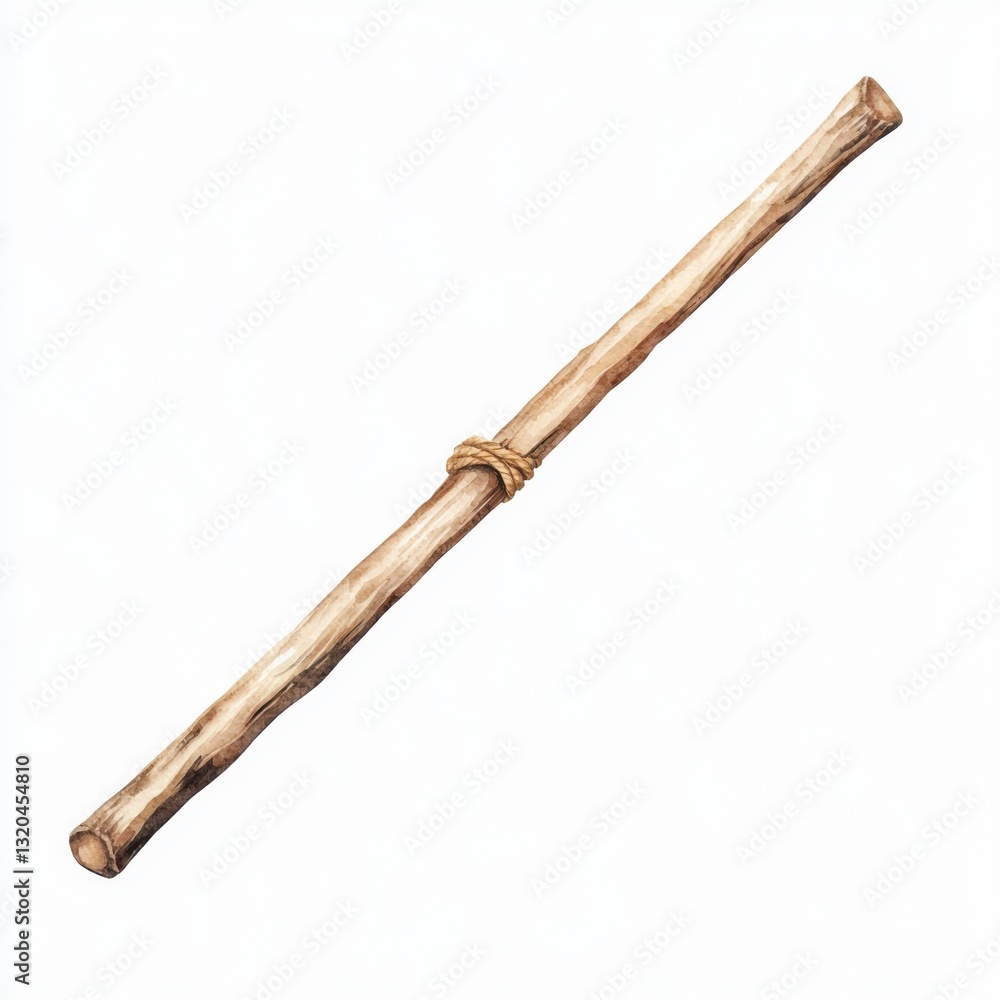 A simple wooden stick with a knot, showcasing natural texture and form, suitable for various uses in outdoor activities or crafts. A simple wooden stick with a knot, showcasing natural texture and form, suitable for various uses in outdoor activities or crafts.