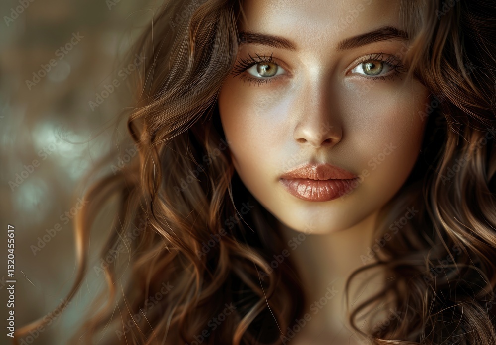 Woman with Captivating Features, Stunning model, Portrait of a girl, cosmetology, beauty, and spa treatments, Confident Young Woman - AI Generated Woman with Captivating Features, Stunning model, Portrait of a girl, cosmetology, beauty, and spa treatments, Confident Young Woman - AI Generated