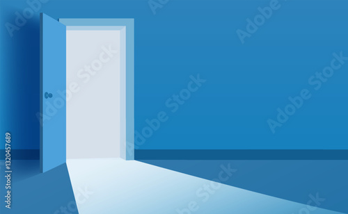 Open Door in the room, interior background
