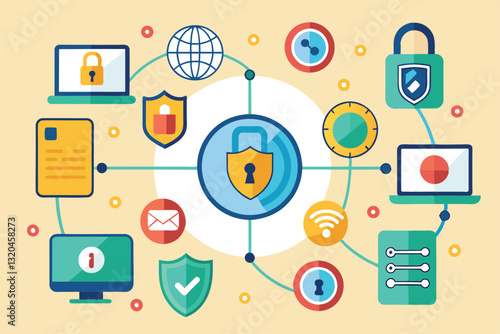 Various security icons illustrate how sockets contribute to maintaining privacy in digital networks, sockets maintain security and privacy