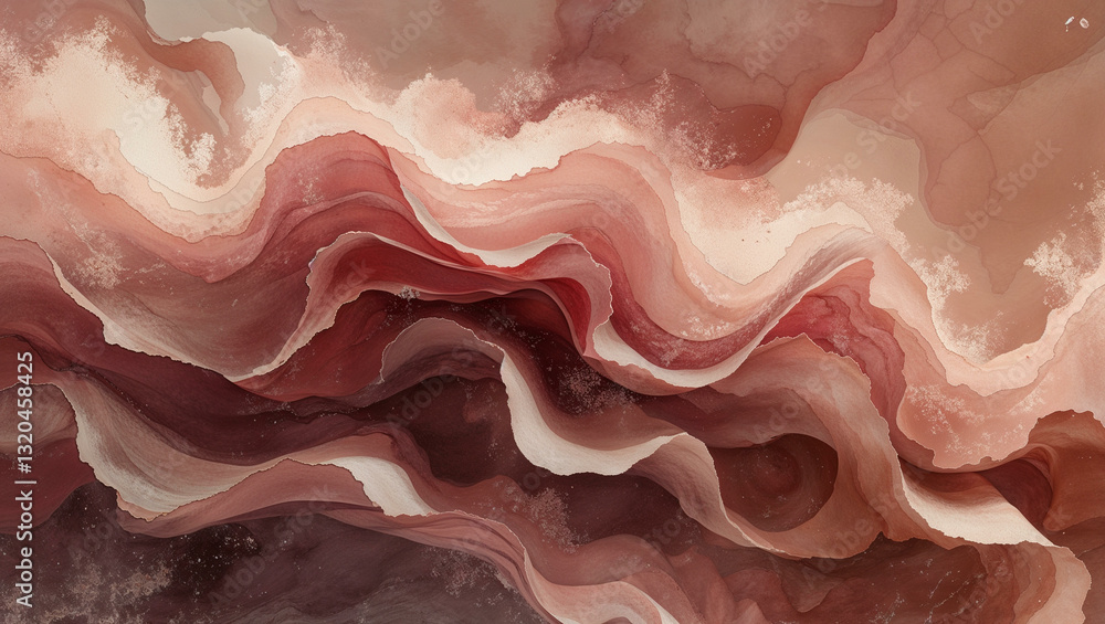 Dusty rose blending into soft clay brown with vintage grain Background