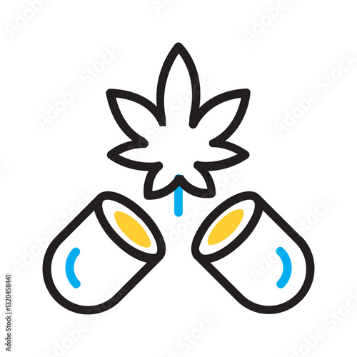 Vector multi color icon for Narcotic capsules