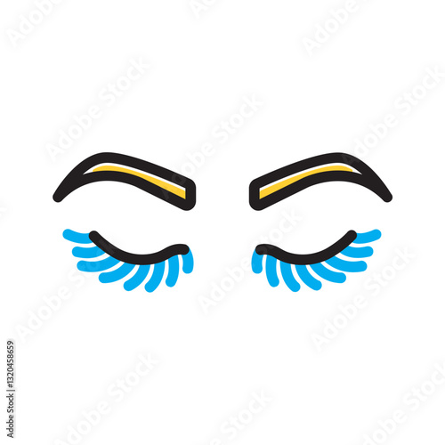 Vector multi color icon for Eyelash