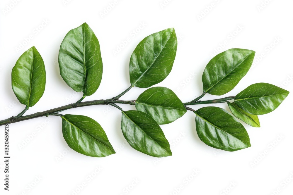 Fototapeta premium Stunning, vibrant Zamioculcas zamiifolia showcased with sharp details on a clean white background