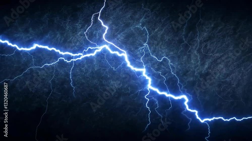 Seamless looping video of a dramatic lightning storm with intense blue electric bolts