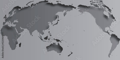 世界　地図　グレー　シルエット　背景