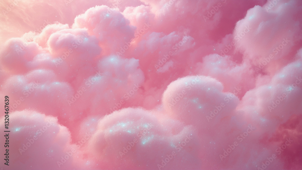 Sugar cotton pink clouds vector design background. Glamour fairytale backdrop. Plane sky view with stars and sunset. Watercolor style texture. Delicate card. Elegant decoration. Fantasy pastel color Sugar cotton pink clouds vector design background. Glamour fairytale backdrop. Plane sky view with stars and sunset. Watercolor style texture. Delicate card. Elegant decoration. Fantasy pastel color