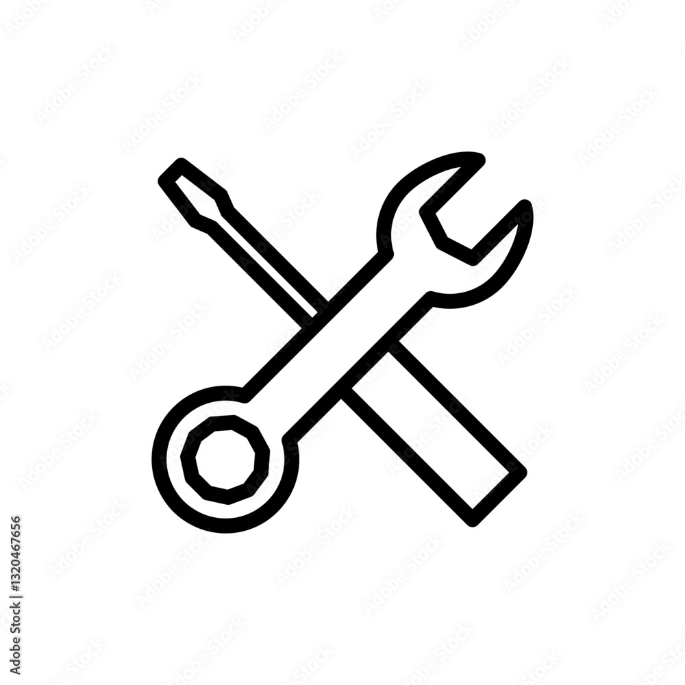 Repair tools icon vector illustration. tool sign and symbol. setting icon. Wrench and screwdriver. Service Repair tools icon vector illustration. tool sign and symbol. setting icon. Wrench and screwdriver. Service