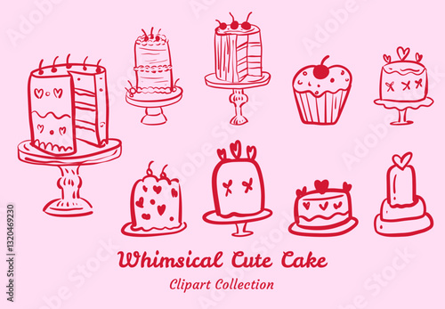 Cake Set Clipart  Whimsical Cupcake and Sweet Treats for Kids’ Parties