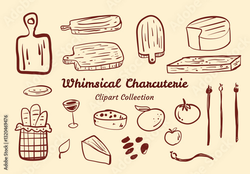 Whimsical Charcuterie Clipart Collection Festive and Playful For Event