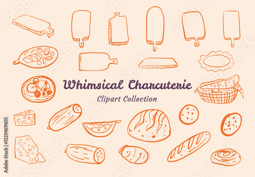 Whimsical Charcuterie Clipart Collection Festive and Playful For Event
