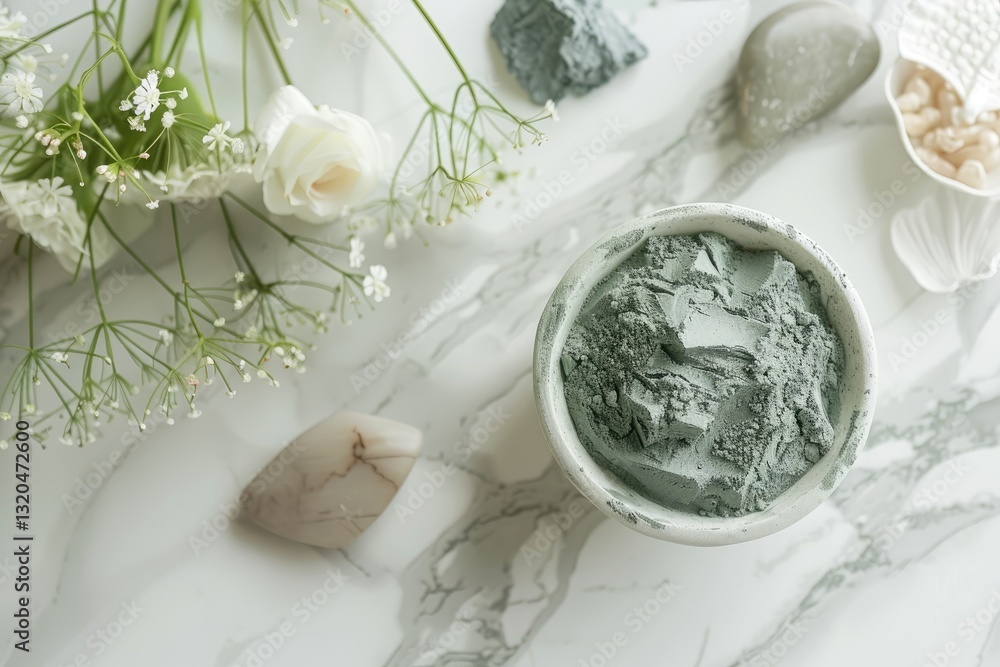 Fototapeta premium Close-up of organic skincare, featuring natural cleansing, toning, and moisturizing products.