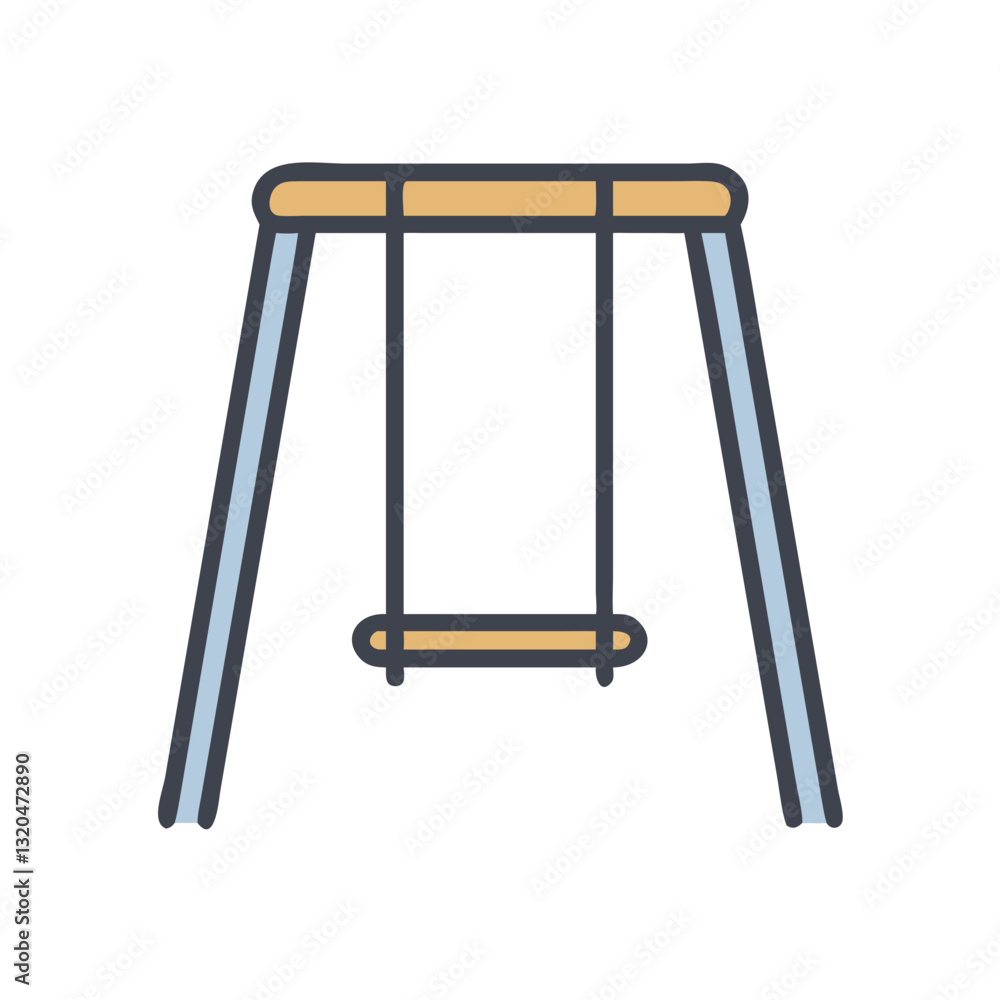Classic empty playground swing icon Classic empty playground swing icon