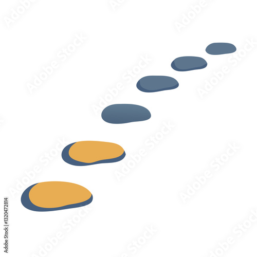 Abstract stepping stones in perspective