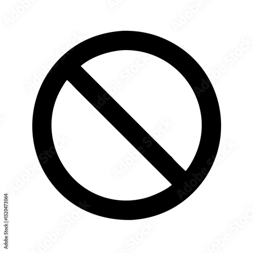 Prohibited sign with bold outline