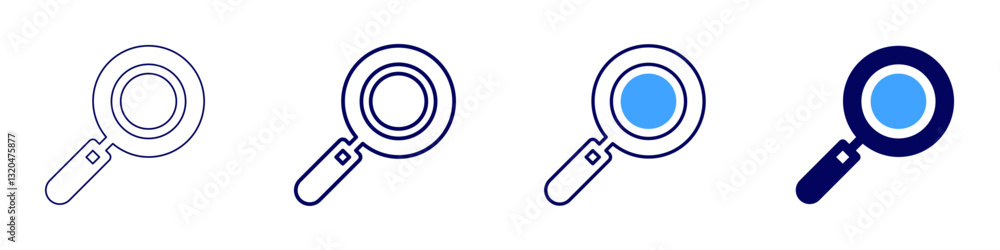 Search proliferation​ icon in 4 different styles. Thin Line, Line, Bold Line, Duotone. Duotone style. Editable stroke