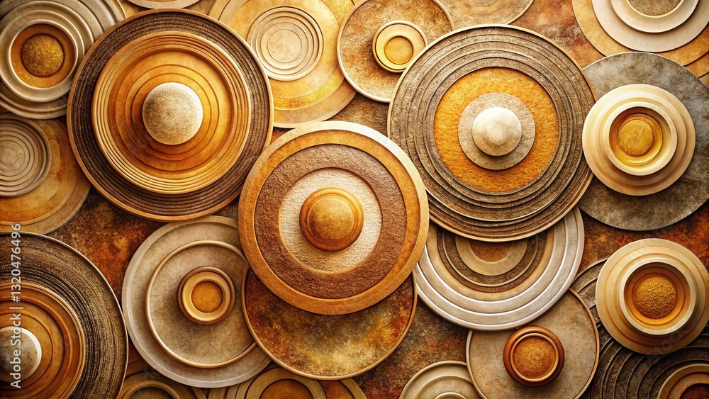 Abstract Earth Tones Circle Overlap Macro Texture Art Print Abstract Earth Tones Circle Overlap Macro Texture Art Print