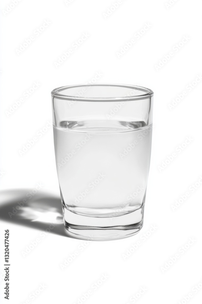 Exploring lactose intolerance with a minimalist glass of water on a clean white background Exploring lactose intolerance with a minimalist glass of water on a clean white background