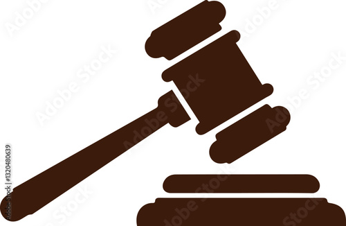 Simple Illustration of a Judge's Gavel