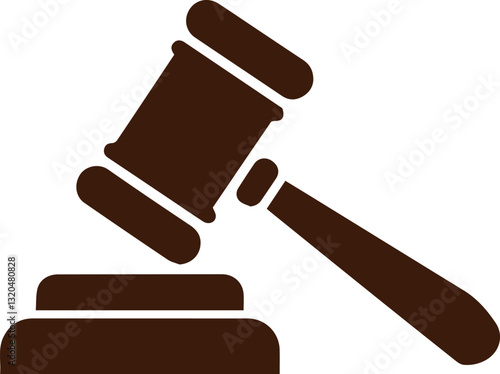 Simple illustration of a gavel, signifying justice.