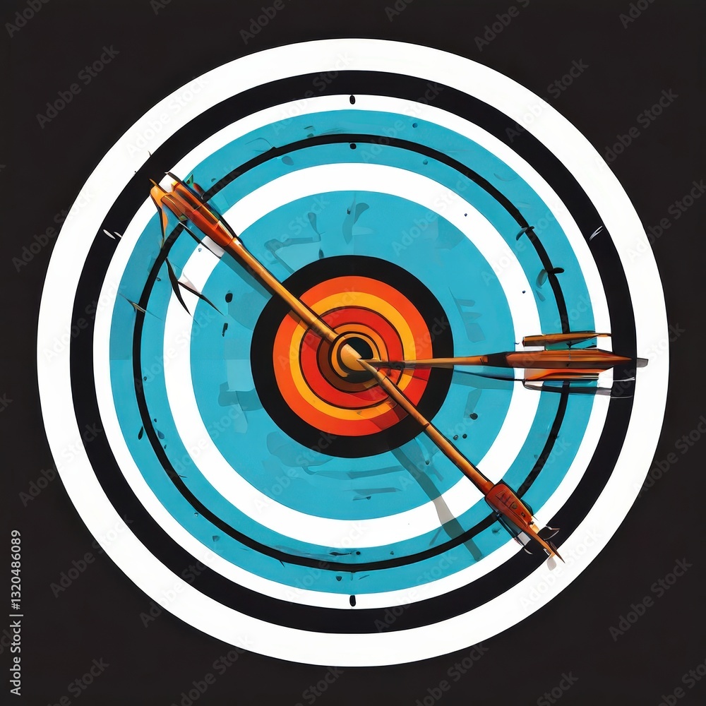 an AI Image Generator, Archery Target with Two Arrows Displaying Perfect an AI Image Generator, Archery Target with Two Arrows Displaying Perfect