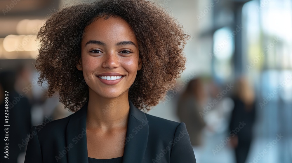 A vibrant tapestry of individuals from diverse backgrounds gathered in a modern conference hall, their smiles radiating confidence and ambition. Among them, a smiling professional woman in a sharp A vibrant tapestry of individuals from diverse backgrounds gathered in a modern conference hall, their smiles radiating confidence and ambition. Among them, a smiling professional woman in a sharp