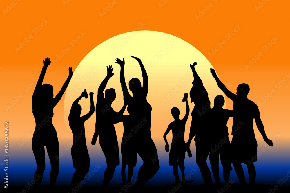 Vector illustration abstract summer beach party Vector illustration abstract summer beach party