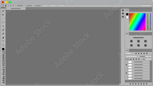 PCウィンドウ フレーム 画像編集ソフト Photoshop風 ライトUI ベクター素材  (.SVG)