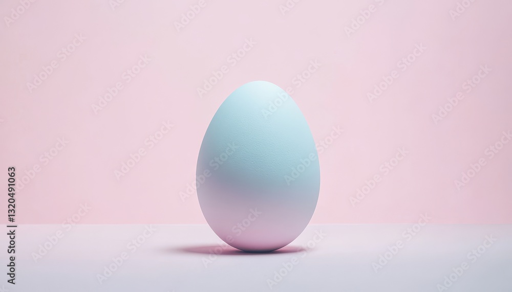 Fototapeta premium Single Pastel Egg on Pink Background