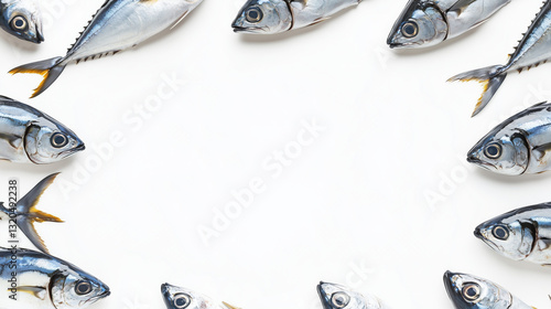 Obraz na płótnie Tuna fish frame with blank space for text. To celebrate World Tuna Day on May 2 w salonie